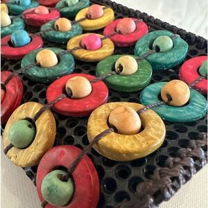 Wooden Beaded Wristlet Boho Carry Wrist Wallet